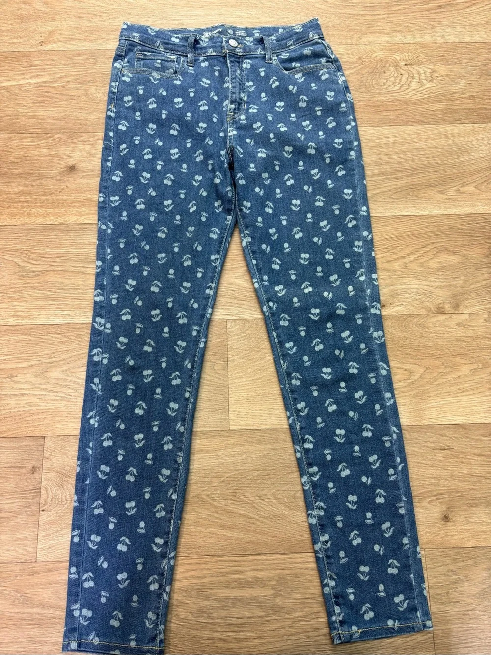 Old Navy Blue Floral-Print High-Rise rockstar Jeggins